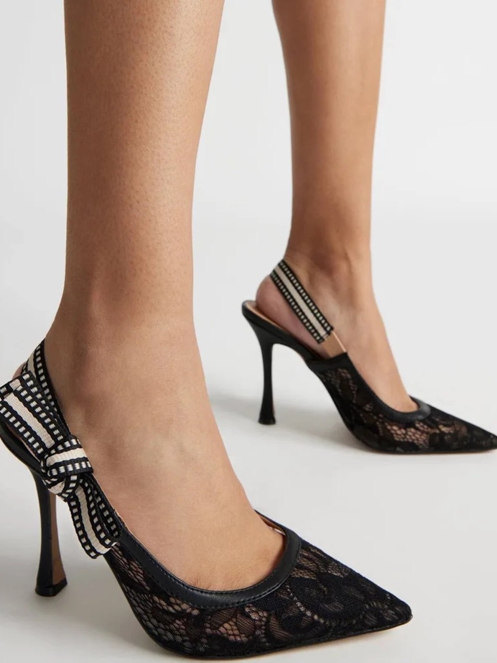 Steve Madden Bri Slingback — Black Lace - Picture 3 of 9